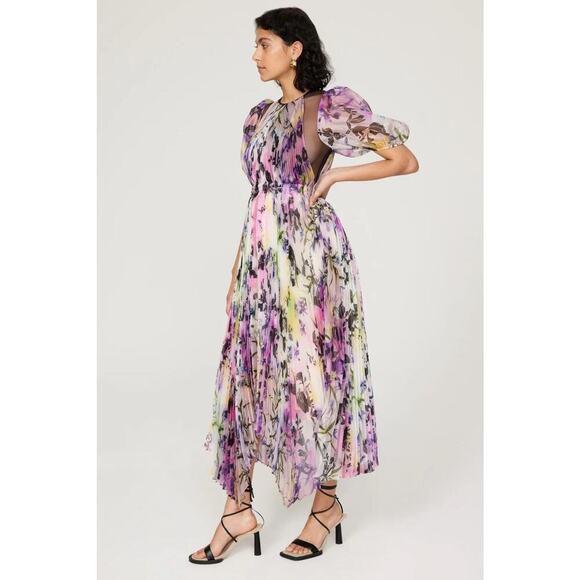 Bibhu Mohapatra x RTR Puff Shoulder Printed Dress - Picture 2 of 7